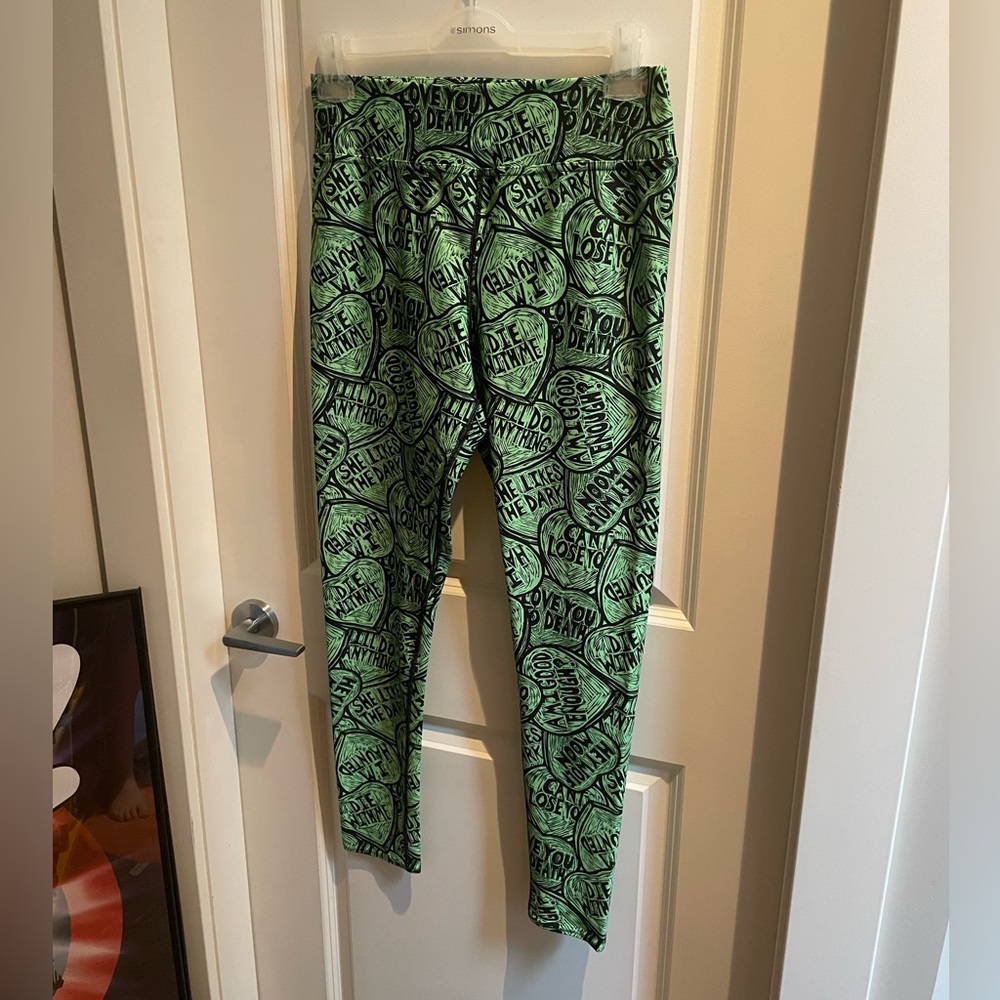Black Widow Yoga Athletic Leggings Conversation Hearts Type O Negative Lyrics